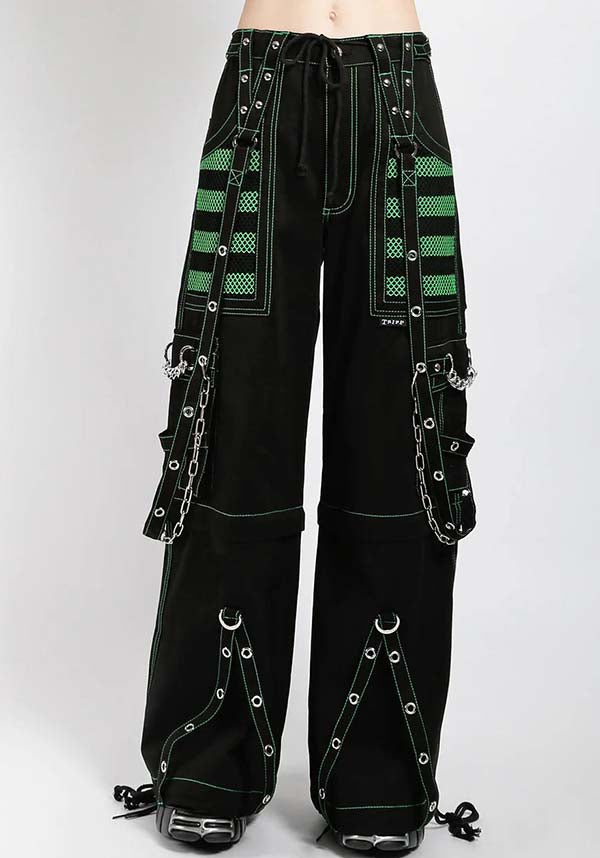 Stylish Electro Pants in Black and Green for All - Year Fashion