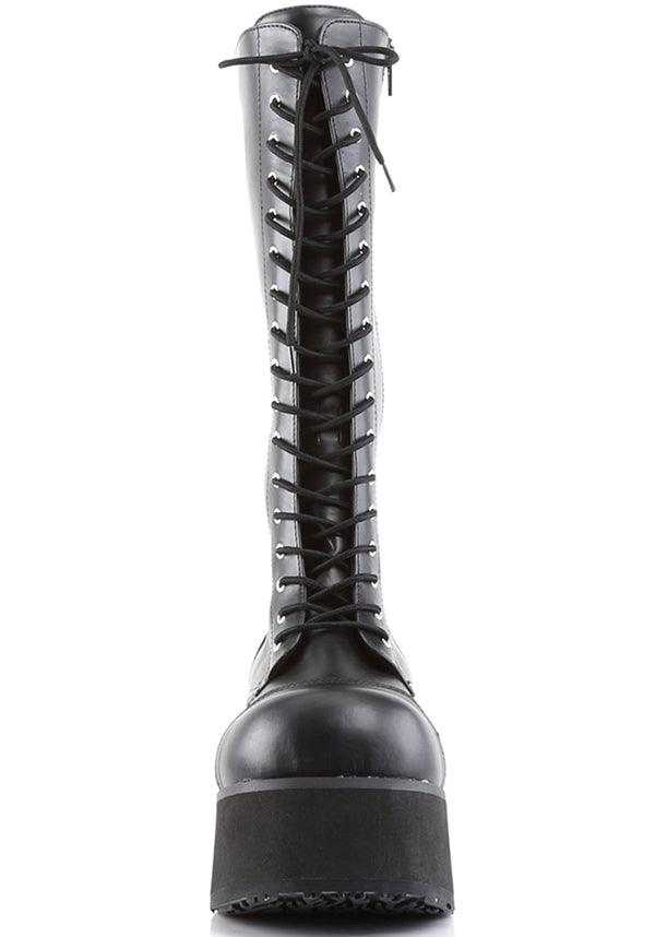 Black Demonia Trashville-502 Knee High Boots [Preorder]