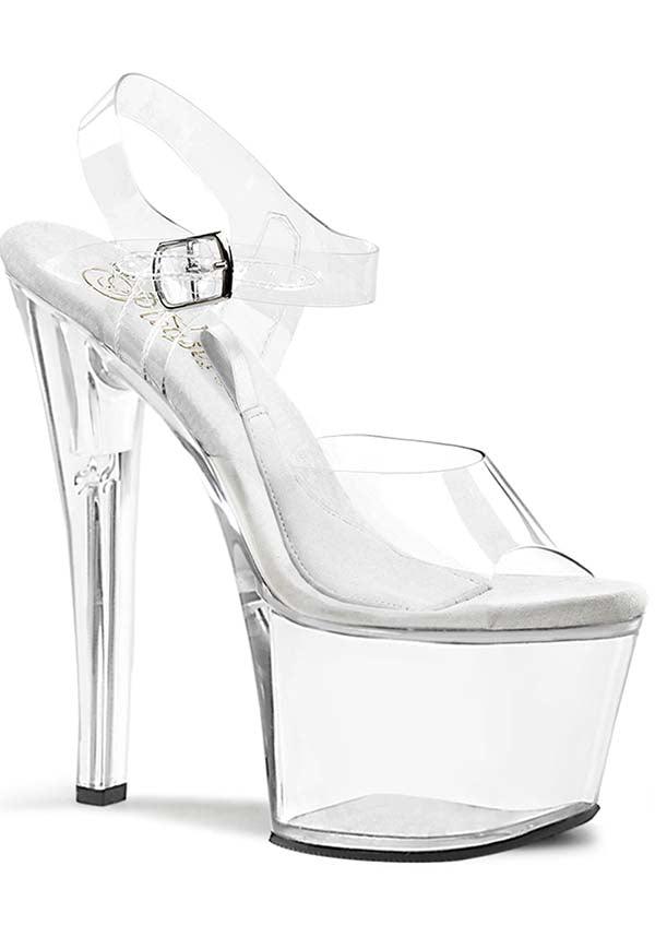 PREORDER TREASURE-708 Transparent Platform Heels for Stylish Women