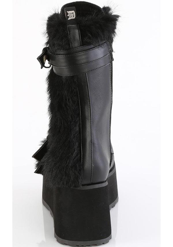Black TRASHVILLE-218 Lace-Up Mid-Calf Boots - Preorder