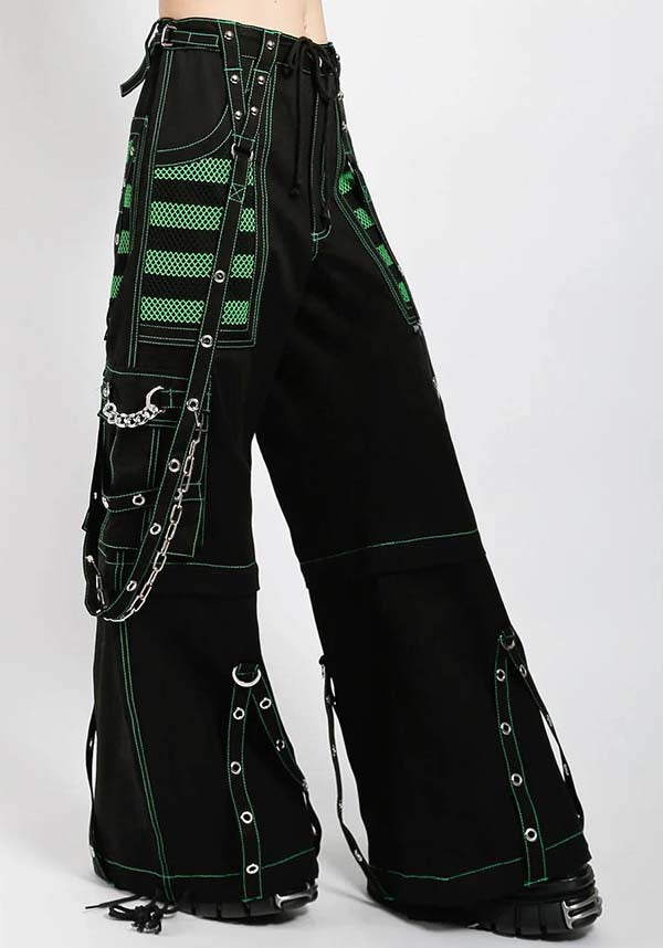 Stylish Electro Pants in Black and Green for All - Year Fashion