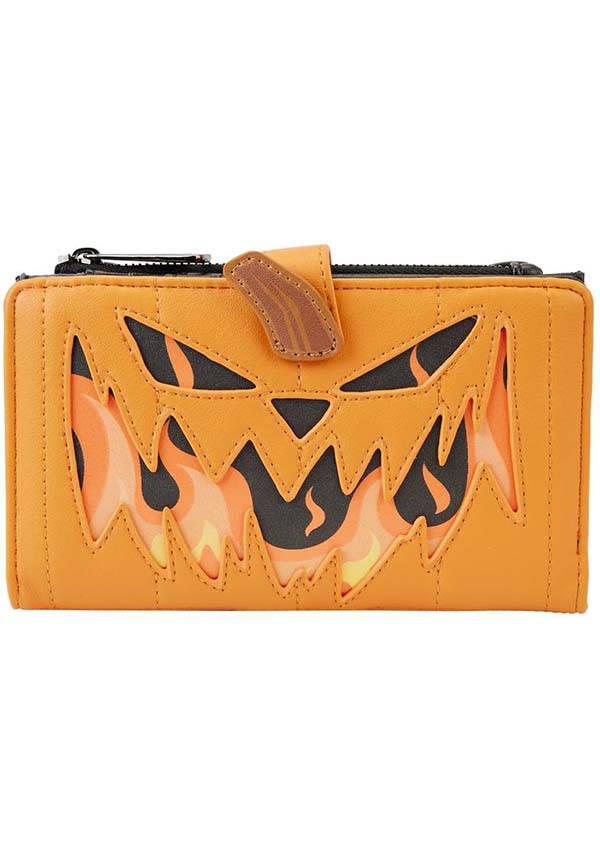The Nightmare Before Christmas: Glow-in-the-Dark Faux Leather Zip-Around Jack Pumpkin Head Wallet