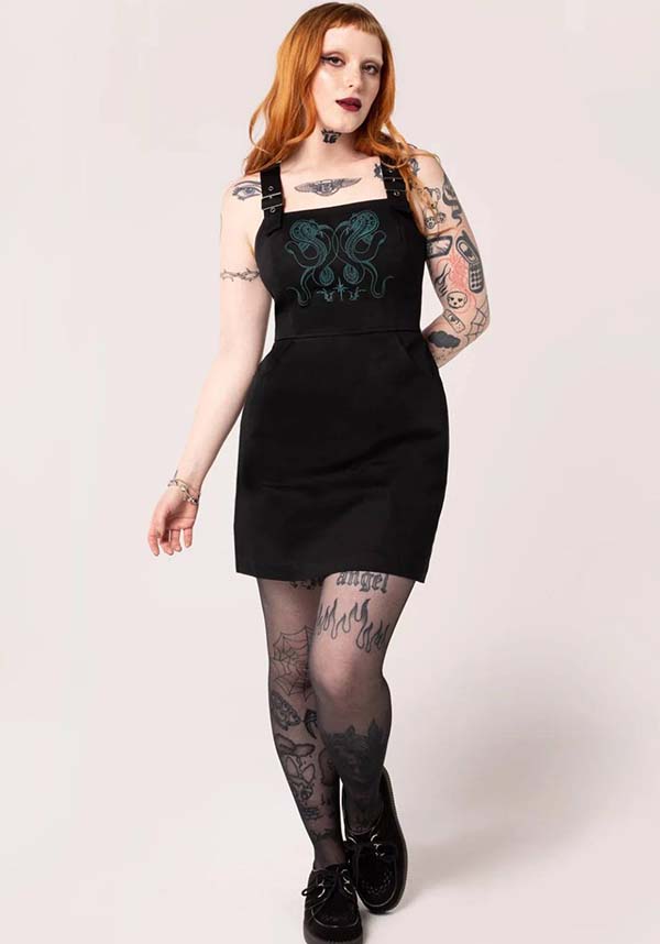 Hell Bunny Venom Black Mini Dress for Gothic Style Enthusiasts