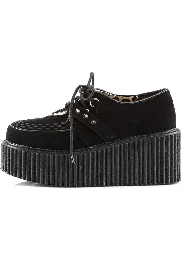 PREORDER - Demonia Platform Creepers CREEPER - 206 in Black Vegan Suede Style