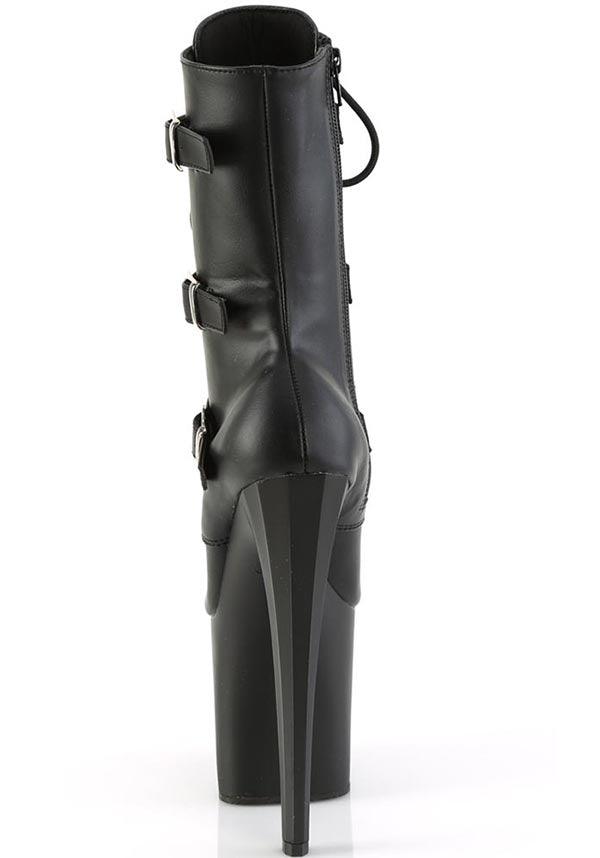 PREORDER! ENCHANT-1043 Black Faux Platform Heel Ankle Boots