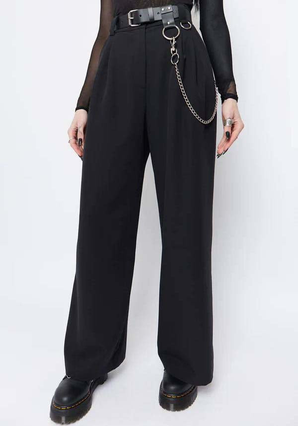 Mary Wyatt O-Ring Unchained High-Waisted Wide Leg Trousers