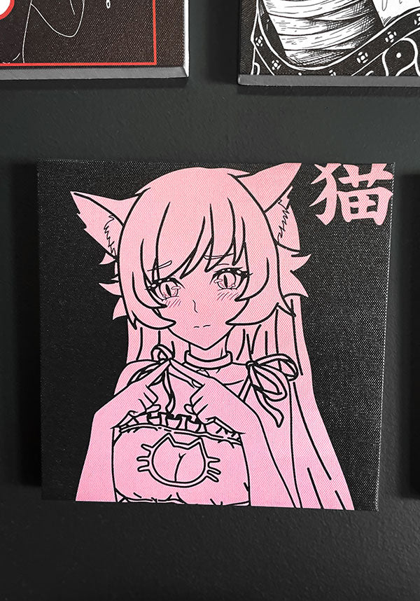 Adorable UwU Girl Mini Canvas in Charming Pastel Hues