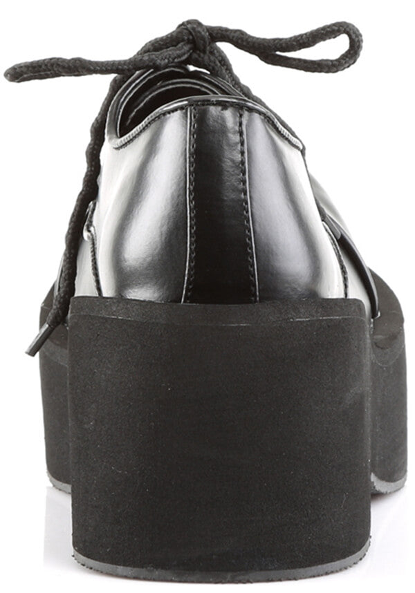 DANK-101 Black Vegan Leather Lace Up Platform Shoes [PREORDER]