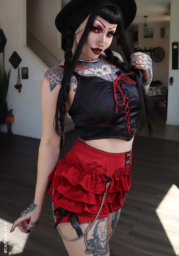 Flexible Boned and Adjustable Coven Corset Top for Vampires