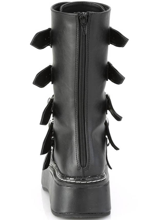 PREORDER! EMILY-330 Black Platform Mid-Calf Boots