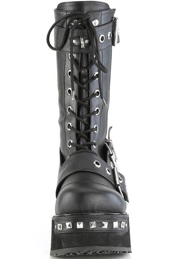 Matte Black Mid-Calf Platform Boots - TRASHVILLE-250 (Preorder)