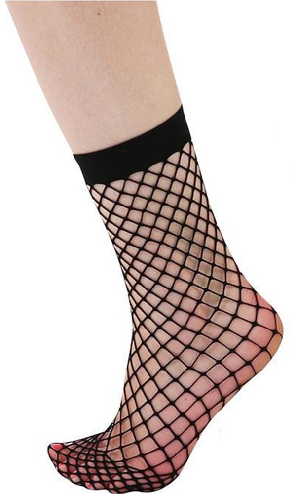Pamela Mann's Extra Large Black Net Ankle Socks for Daily & Cosplay