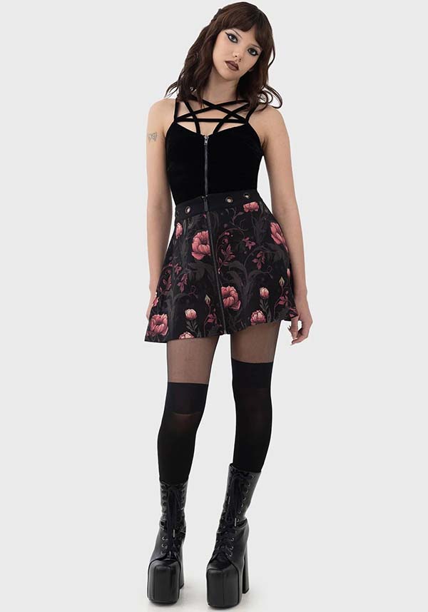 Cottage Chorus Floral Mini Skater Skirt