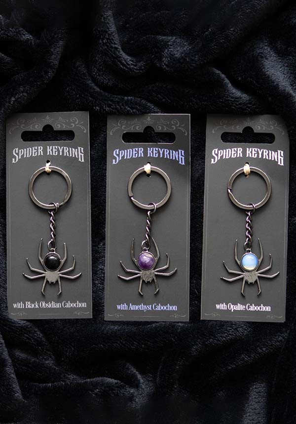 Exquisite Crystal Spider Keyring - Ideal for Gothic Gifts