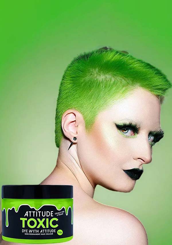 Attitude Semi - permanent Hair Colour - Toxic Neon UV Green
