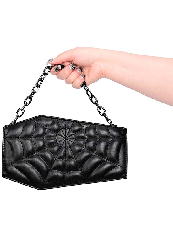 Foxblood Coffin-Shaped Crossbody Handbag for Fashion Lovers
