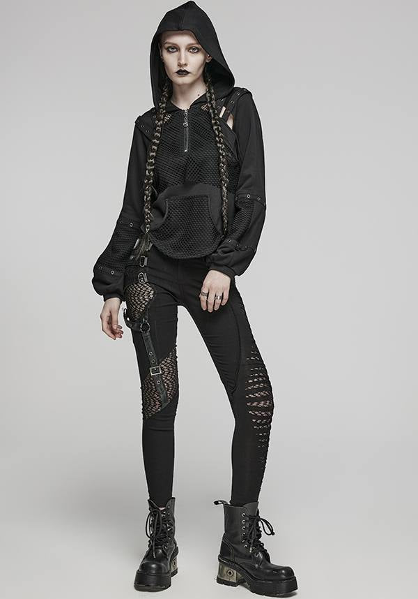 Eris Techwear Futuristic Mesh Blend Hoodie for Modern Style