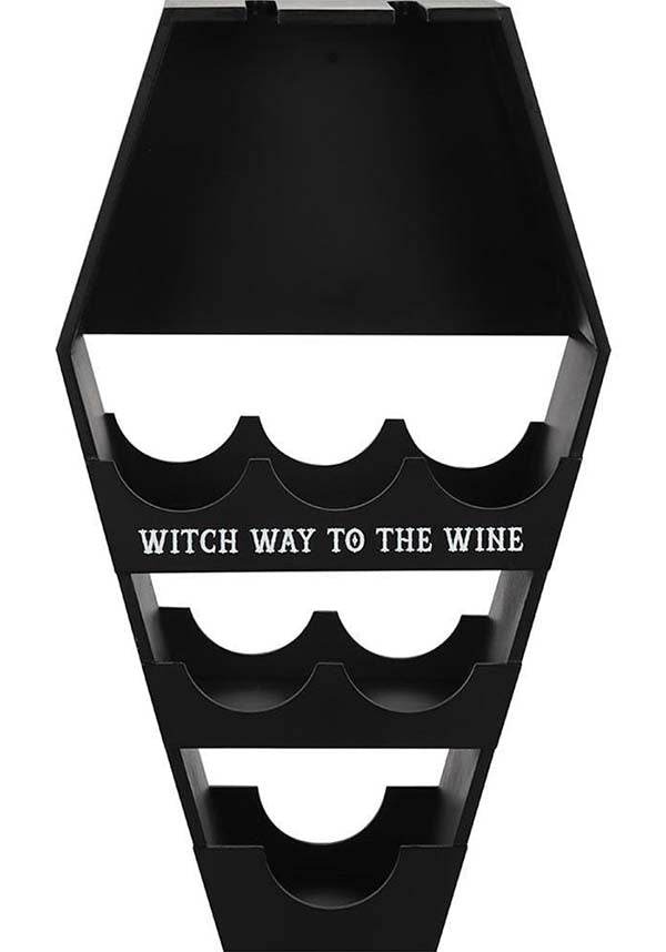 Gothic Coffin-Style Wine Shelf for Kitchen or Bar