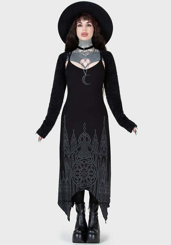 UNHOLY OATH MAXI DRESS - Soft Stretch Cathedral Print