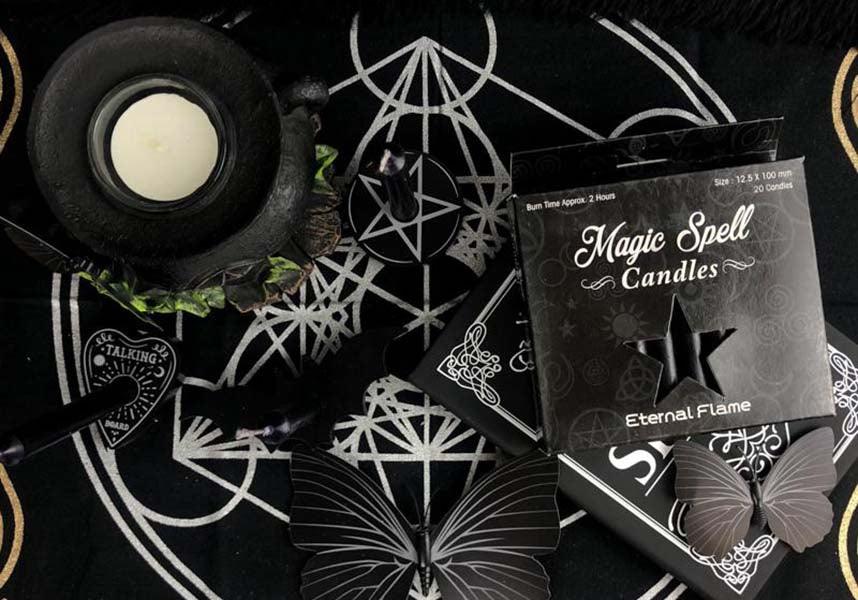 Black Eternal Flame Spell Candles - Ideal for Rituals and Decor