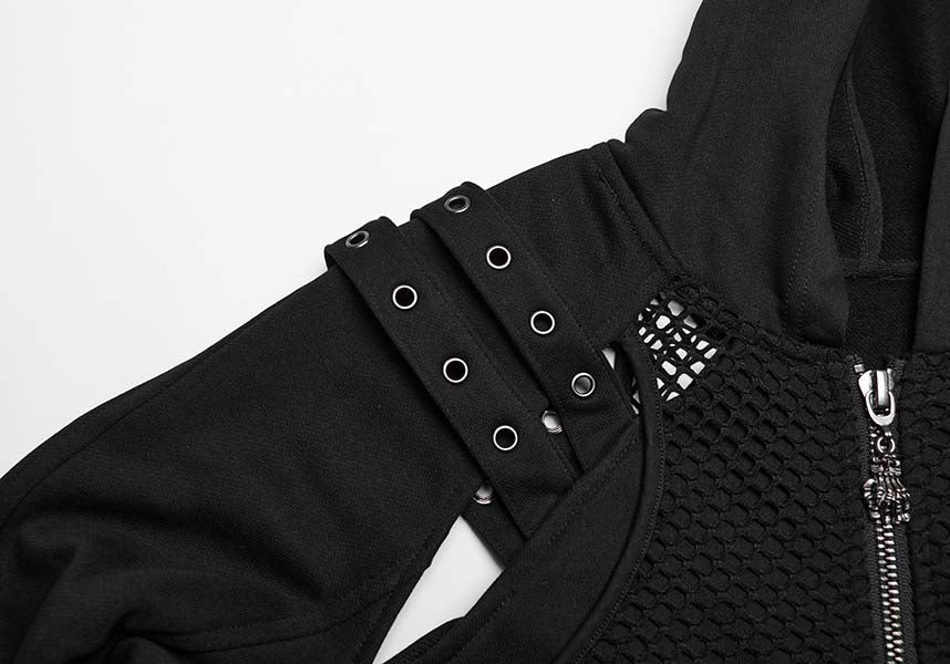 Eris Techwear Futuristic Mesh Blend Hoodie for Modern Style