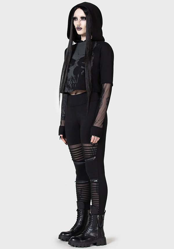 Chilled Bone Crop Hoodie with Soft Cotton and Custom Skull Print