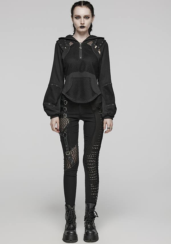 Eris Techwear Futuristic Mesh Blend Hoodie for Modern Style