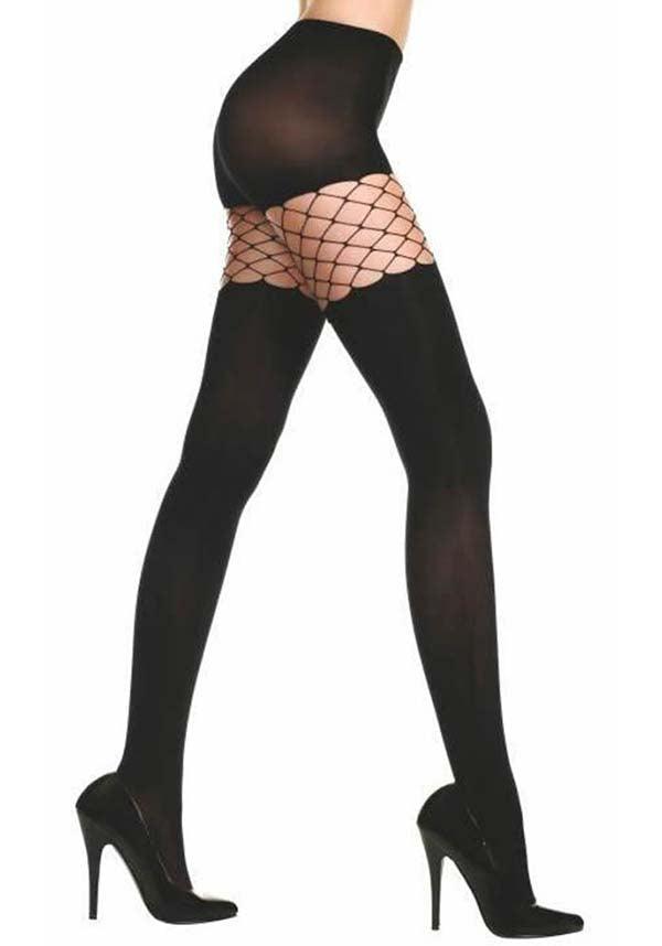 Stylish Fence Net Top Tights for Various Occasions