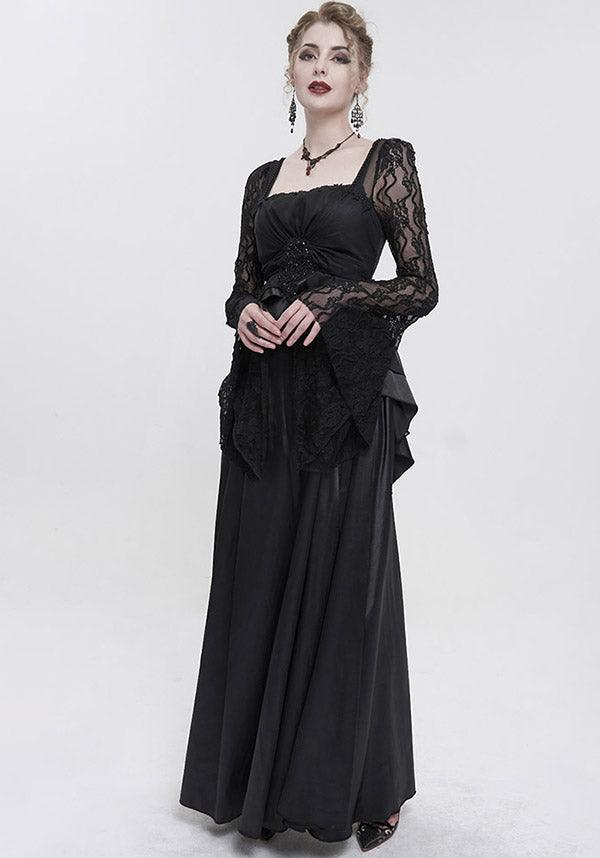 Esmerée Elegant Evening Dress for a Regal Goth Look