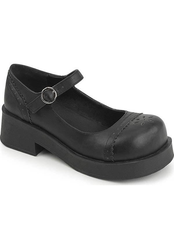 CRUX-07 Black Vegan Leather Mary Jane Shoes for Goth, Punk, Lolita, or Cosplay [PREORDER]