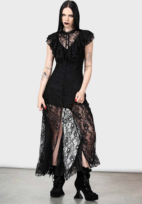 Maxi Dress for Vampire's Ball: Soft Stretch Lace Style