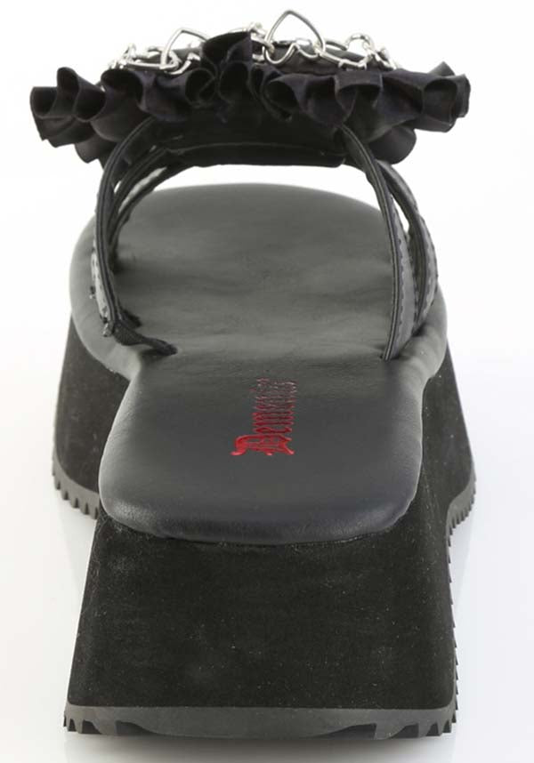 Pre-order Demonia FLIP-16 Black Three-Banded Slide Sandals