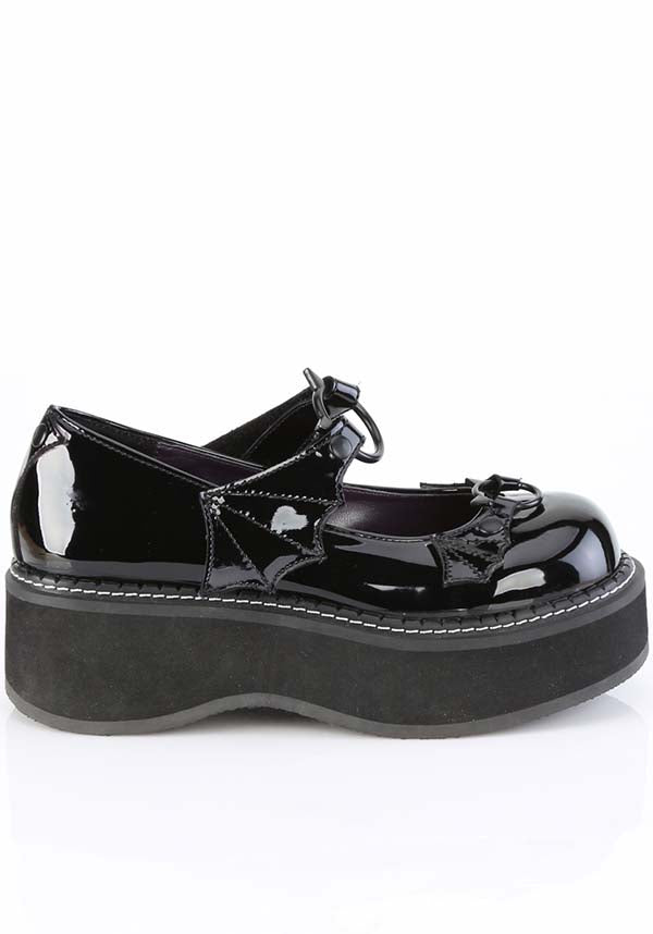 EMILY-23 Black Patent Platform Maryjane Shoes - Preorder Available