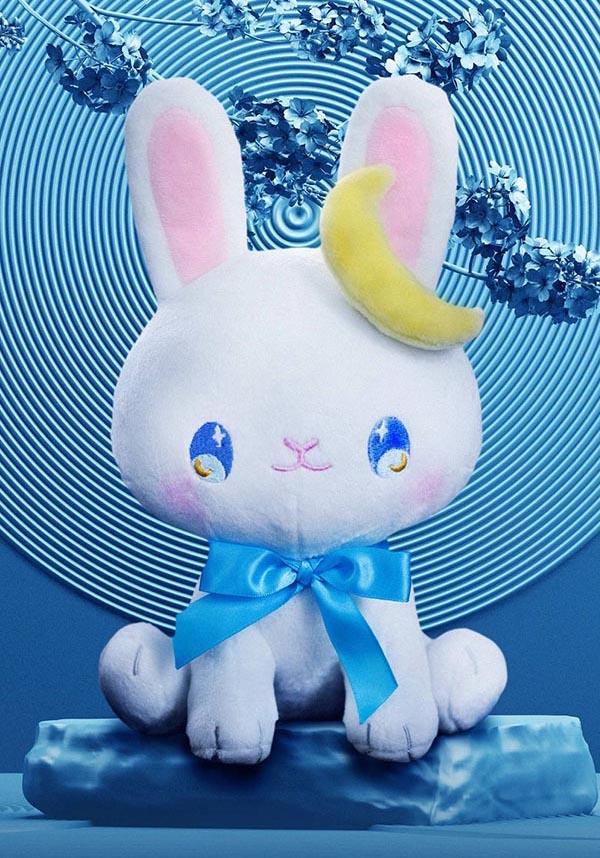 Tsuki the Moon Bunny Pon Style Plush Toy with Detachable Crescent Moon Accessory