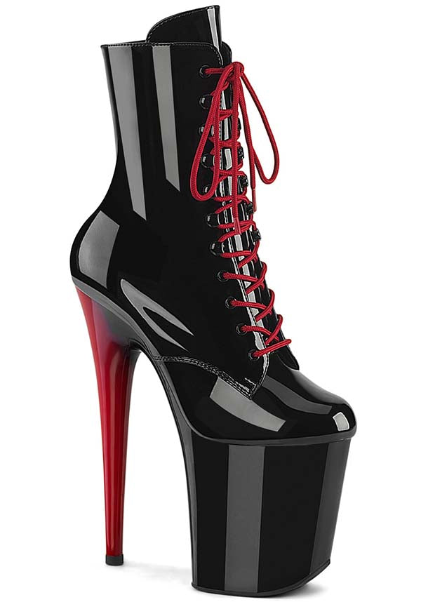 Flamingo-1020 Black Patent Leather Platform Ankle Boots - Pre-Order Available