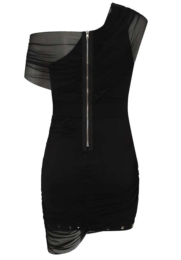 Necessary Evil Venus-Style Wrapped Mesh Mini Dress for Fashion-Forward Women