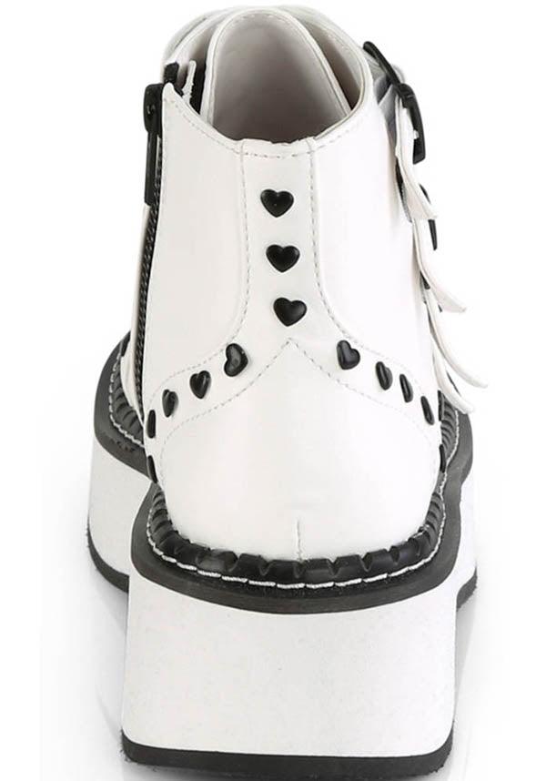 Pre - order Emily - 315 White Platform Lace - Up Ankle Boots