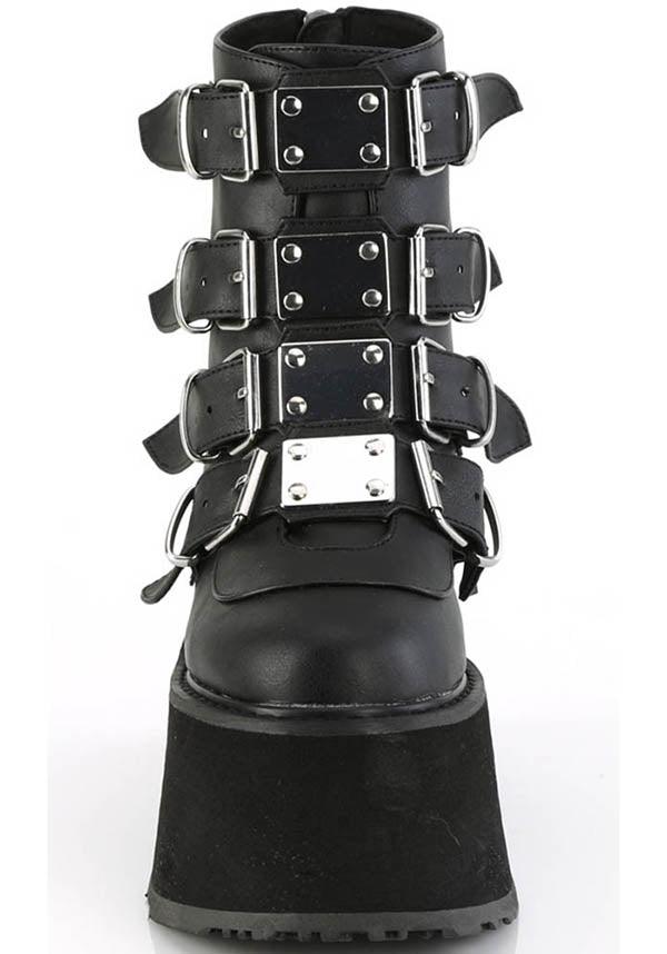 DAMNED-105 Black Platform Ankle Boots - In Stock