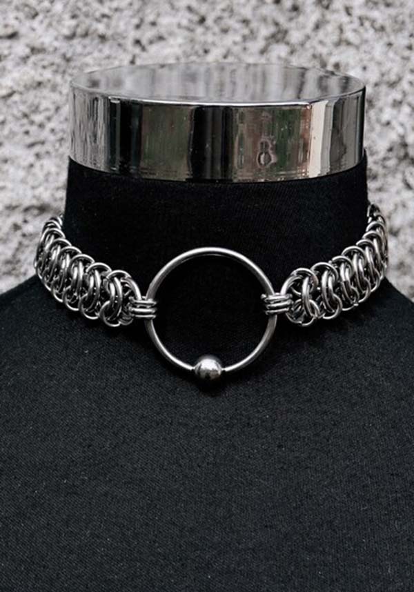 Vertebrae Style Stainless Steel Hypoallergenic Choker Necklace