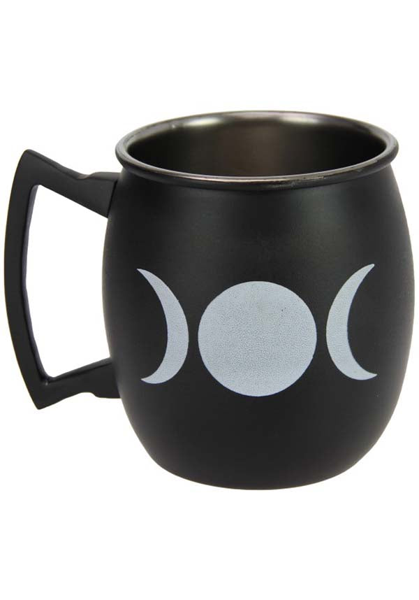 Stunning Stainless Triple Moon Mug for Witchy and Gothic Lovers