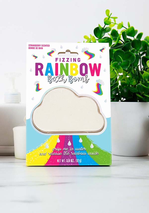 Vibrant Fizzing Rainbow Cloud Bath Bomb for a Cheerful Tub Time