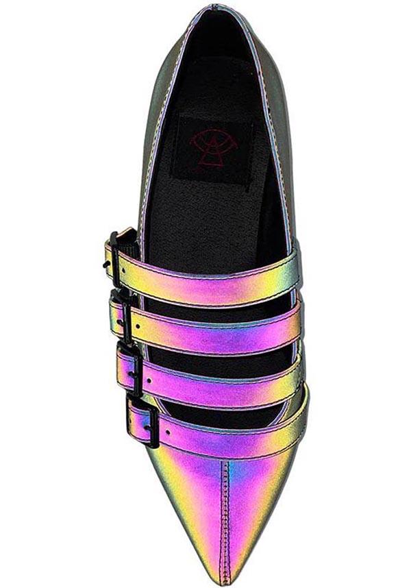 Strangecvlt Reflective Coven Flats - Stylish and Safe Footwear