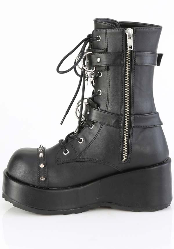 PREORDER: Black Demonia CUBBY-54 Platform Ankle Boots