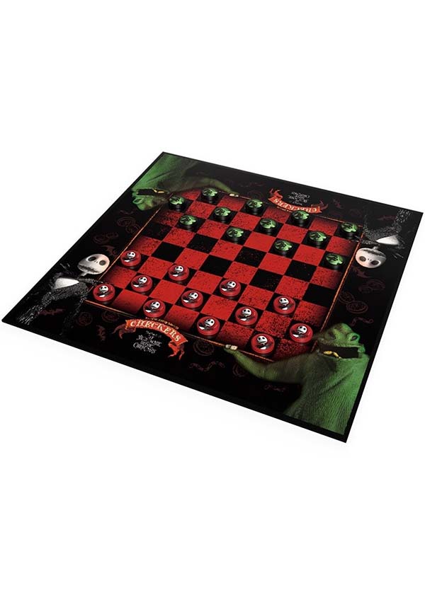 Disney Tim Burton The Nightmare Before Christmas Checkers: A Festive Two - Player Strategy Board Game