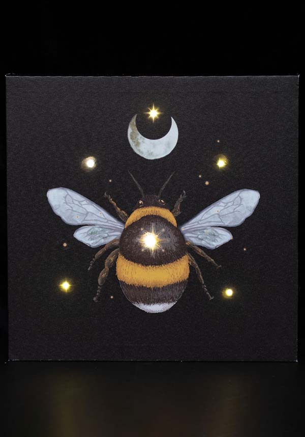 Forest Bee LED Lit Canvas Wall Plaque for a Mystical Home Decor