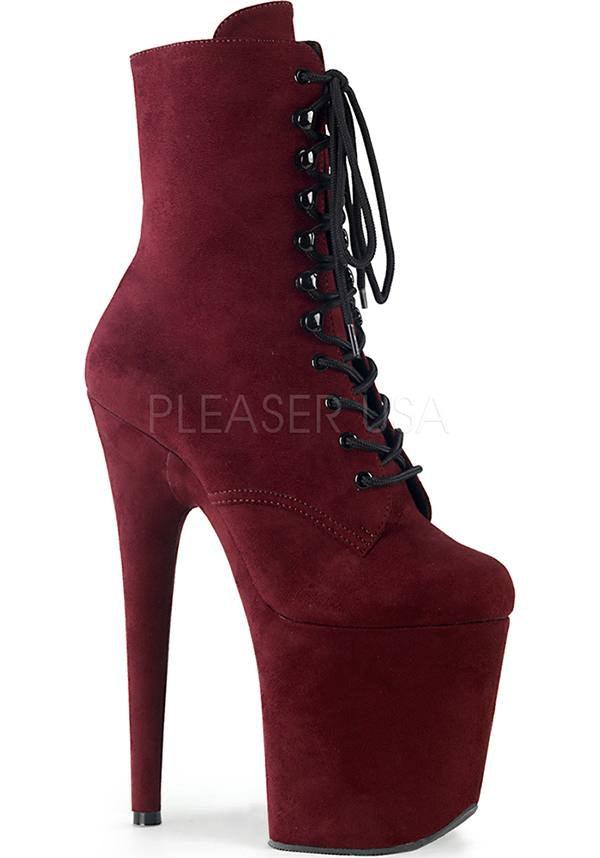 PREORDER! Burgundy Vegan Suede Flamingo-1020FS Platform Ankle Boots