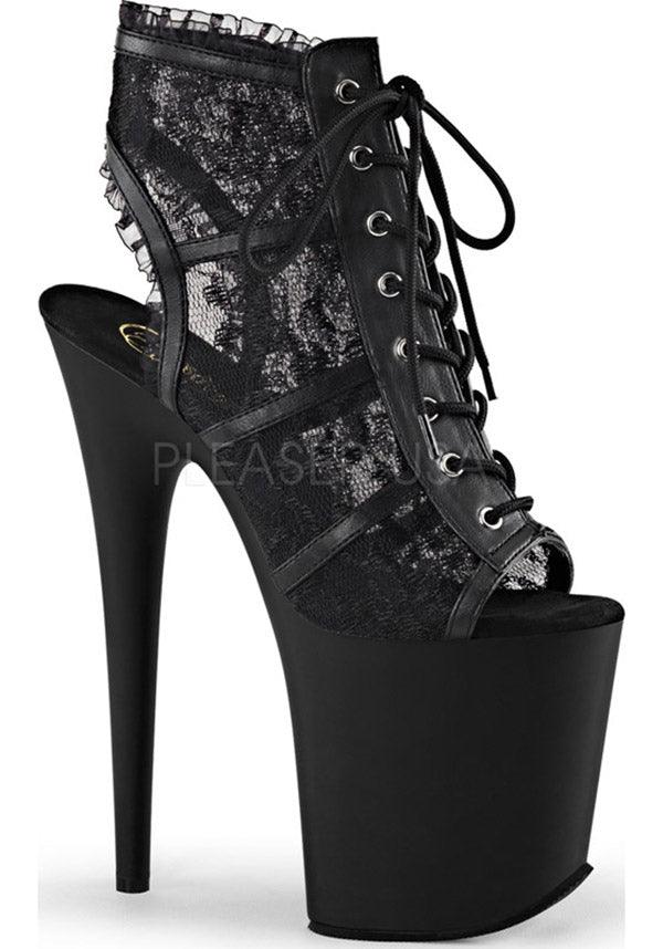PREORDER - FLAMINGO-896LC Sexy Black Lace Platform Ankle Boots
