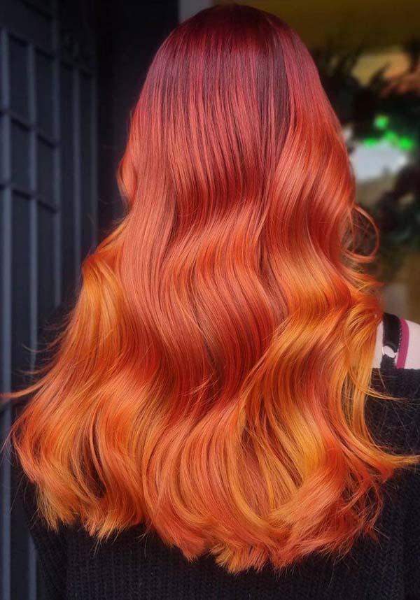 Coral Red Semi - permanent Hair Colour for Pale to Platinum Blonde Hair