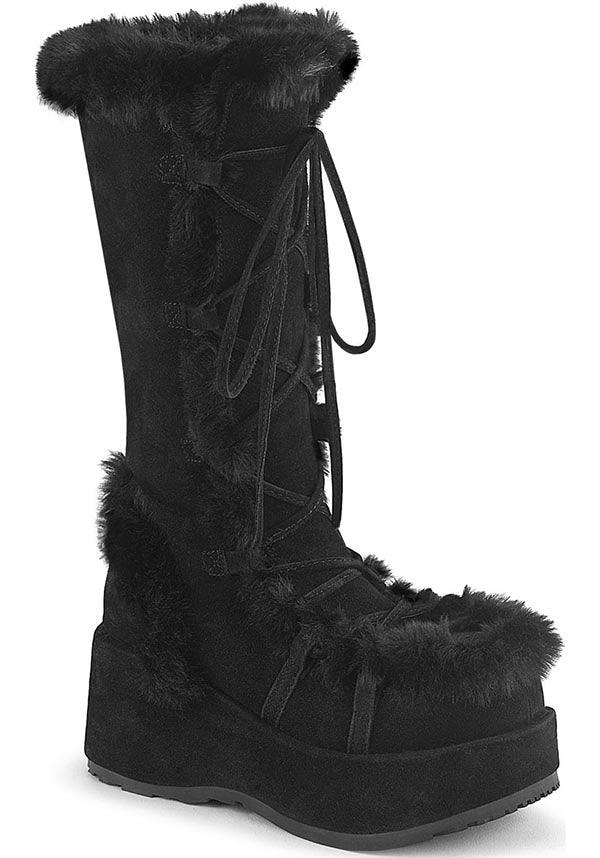 Black Vegan Suede CUBBY-311 Platform Boots [Preorder]