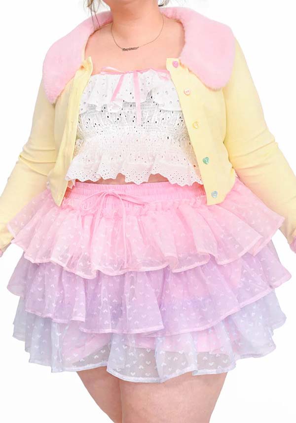 My Violet's Adorable Cotton Candy Adjustable Ruffle Skort